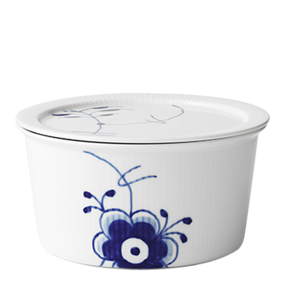 Blue Fluted Mega Skål med lock 1 L