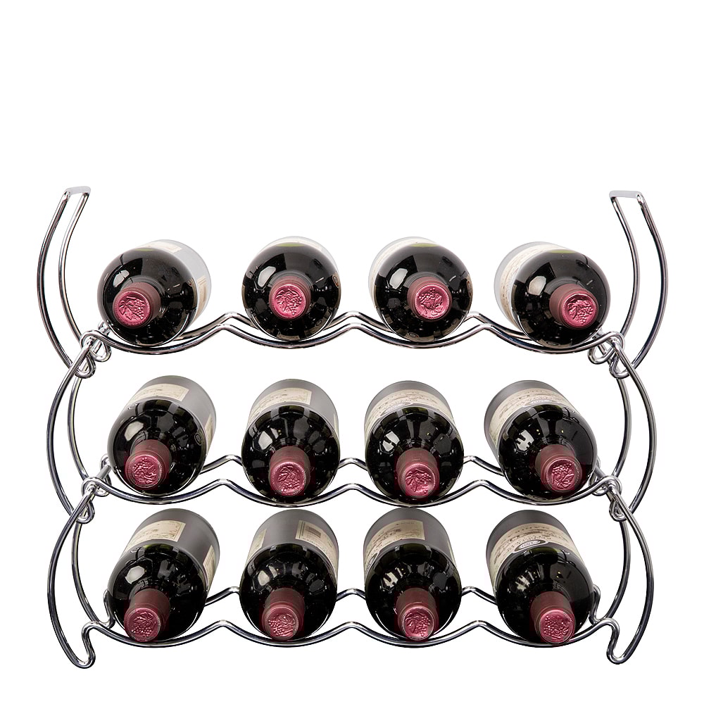 Vinställ stapelbar 12 flaskor Krom