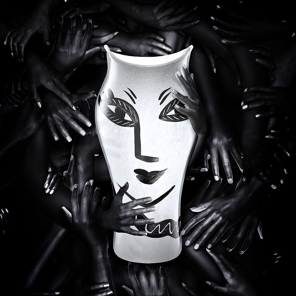 Open Minds Vas Vit/Svart 36 cm