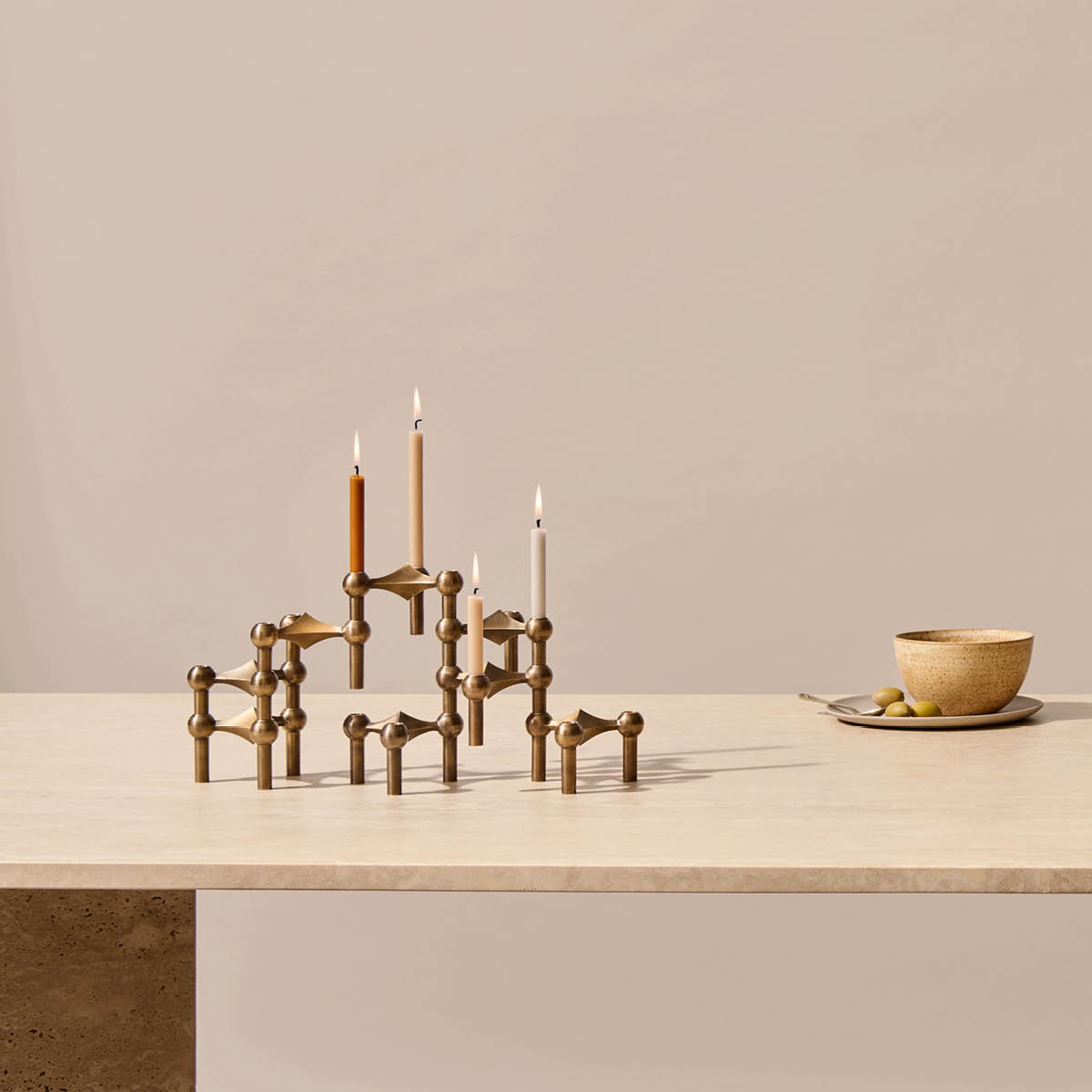 Stoff Nagel Ljusstake 3-pack Bronsad Mässing