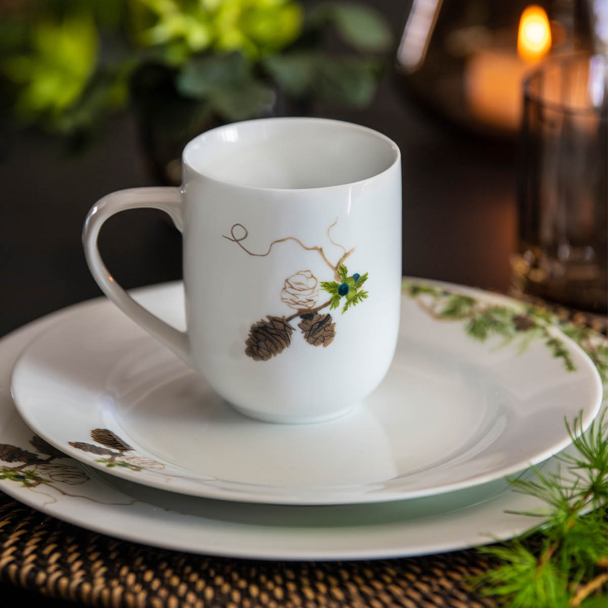 Nostalgi Tallrik 22 cm Vit/Grön