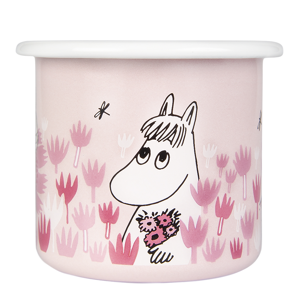 Mumin Emaljmugg I Trädgården 25 cl Rosa