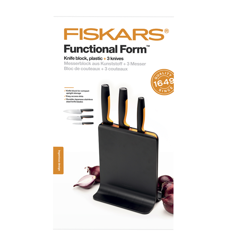 Functional Form Knivblock med 3 Knivar Svart