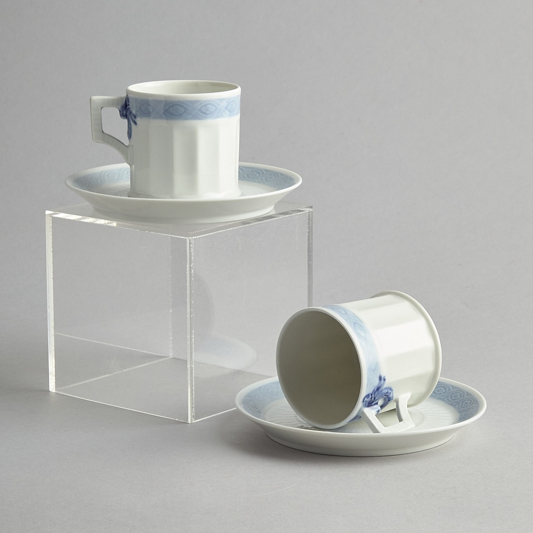 Blue Fan koppar med fat