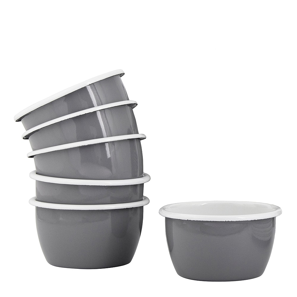 Skål 10 cm 6-pack Grå