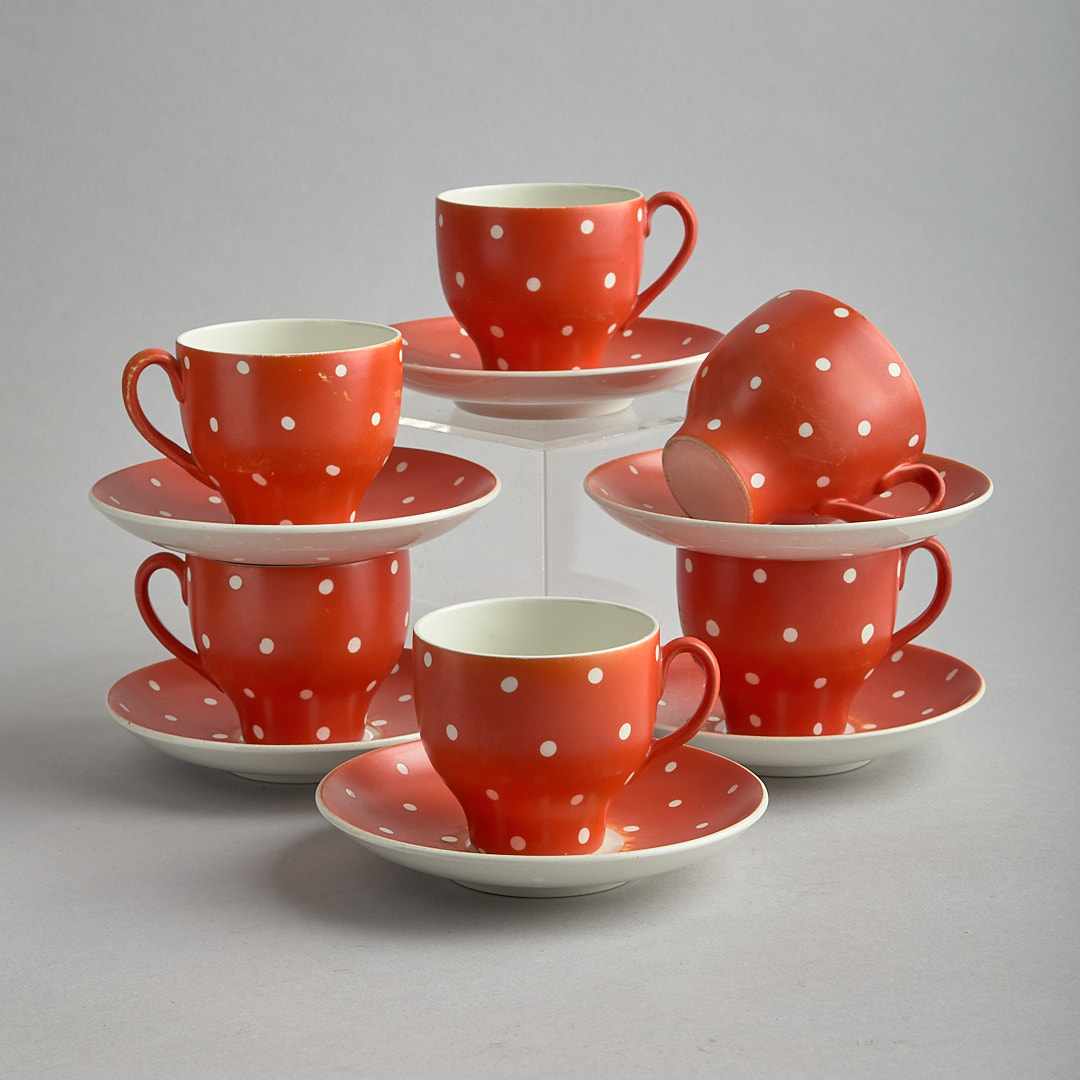 Amanita röd 6 koppar med fat