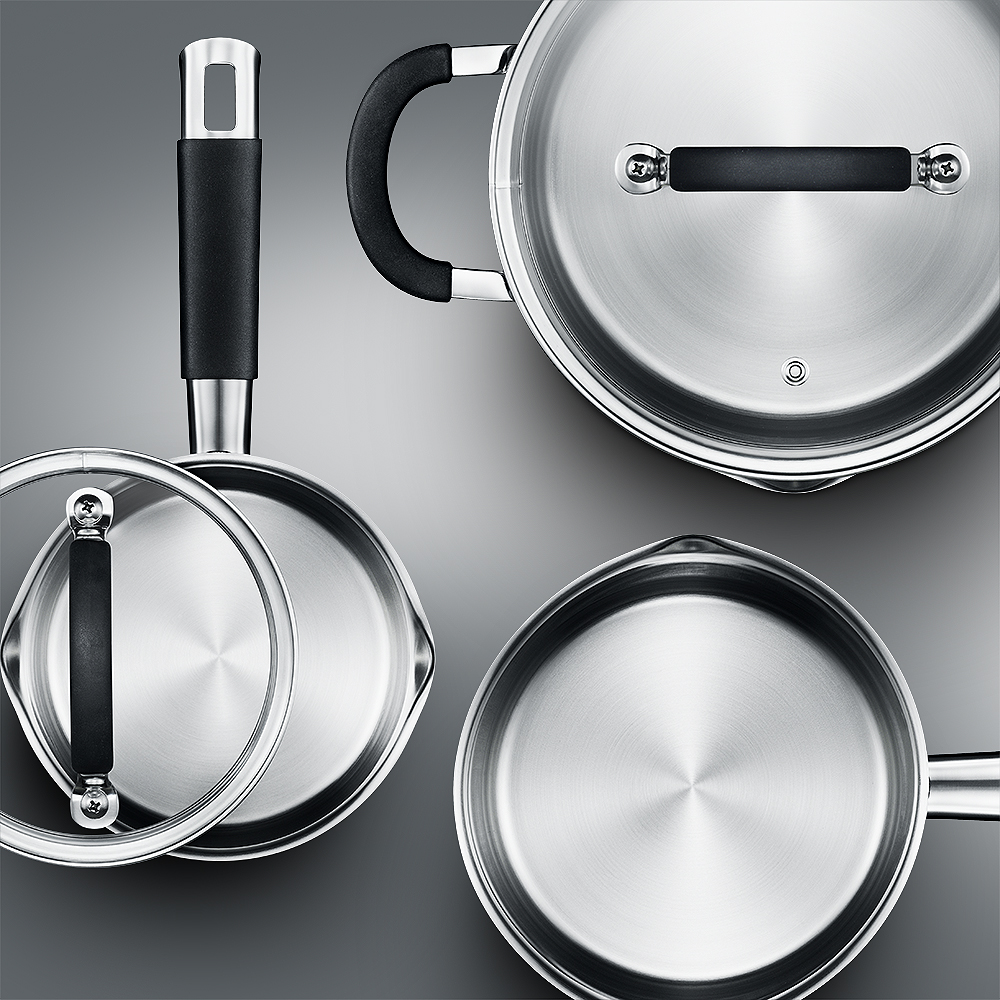 Backaryd Kastrullset 3 delar med glaslock