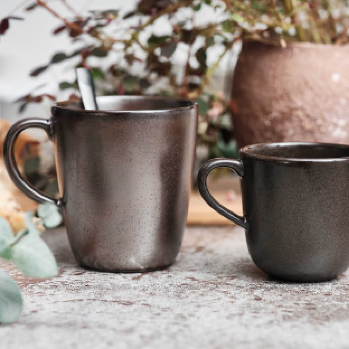 Raw Mugg med öra 35 cl Metallic Brown