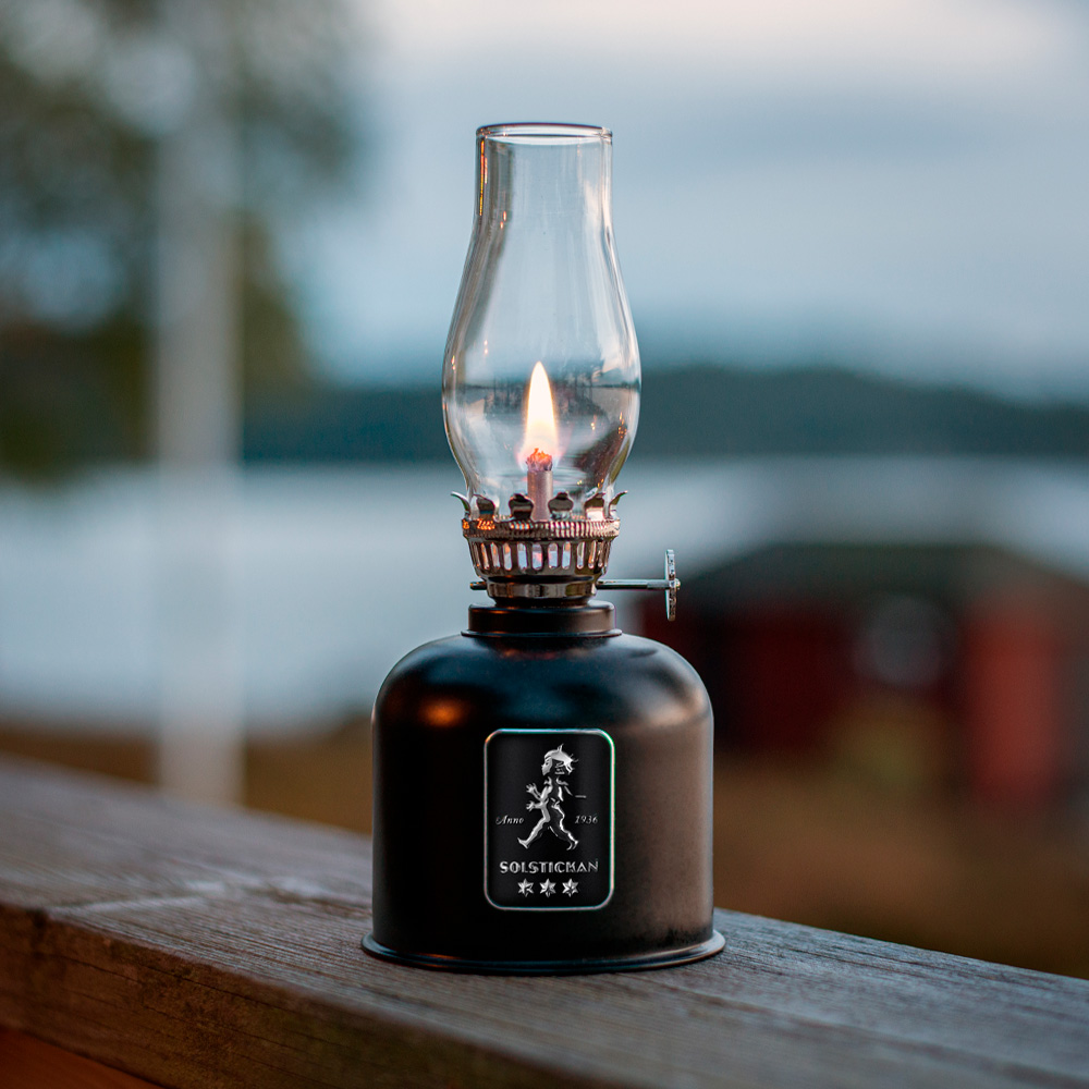 Oljelampa 20 cm Matt Svart