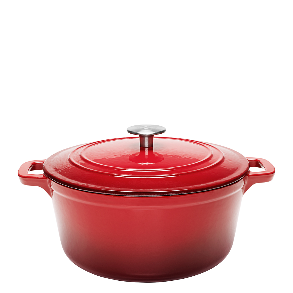 Stenfors Gjutjärnsgryta rund 4,4 L Röd