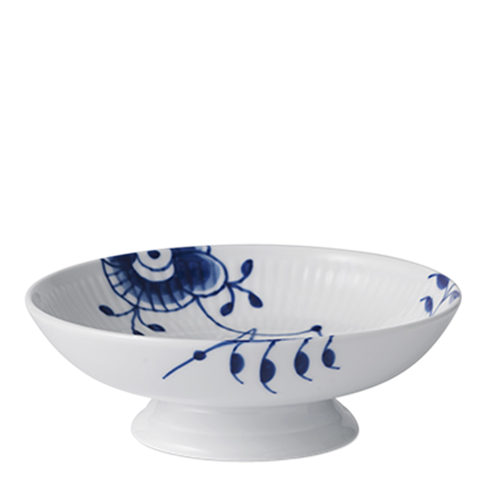 Blue Fluted Mega Skål på fot 17,5 cm