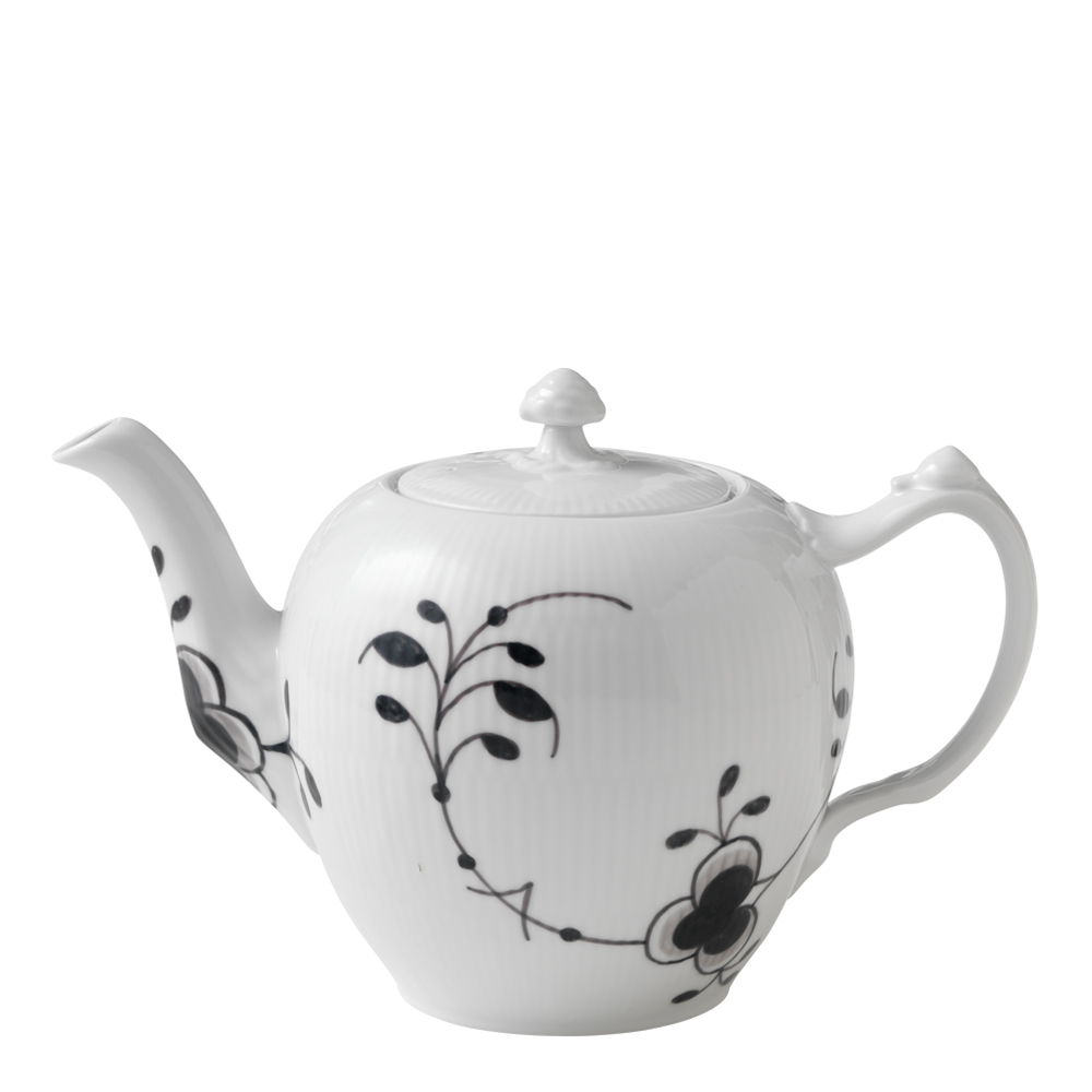 Black Fluted Mega Tekanna 1 L Vit/Svart