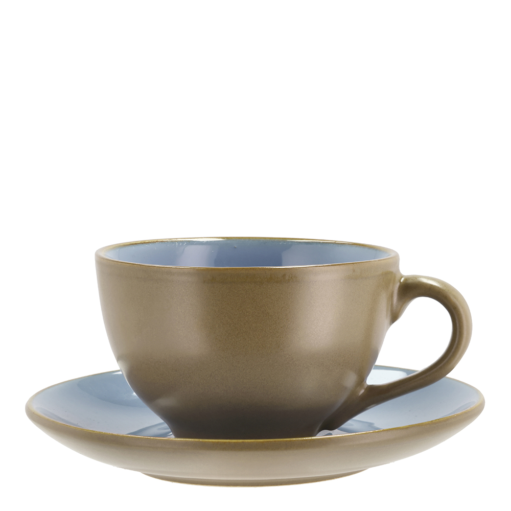 BITZ Kopp med fat 24 cl Wood/Ocean