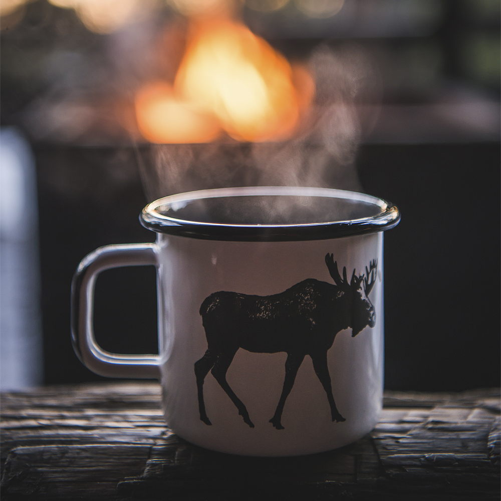Nordic Emaljmugg Älgen 37 cl Vit