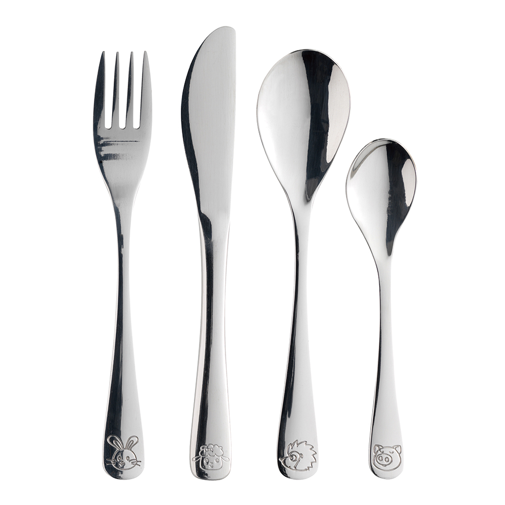 Barnbestick 4 delar Silver