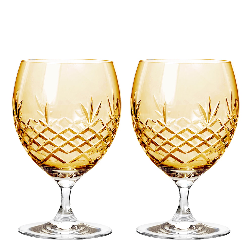 Crispy Eightball Glas på fot 55 cl 2-pack Gul