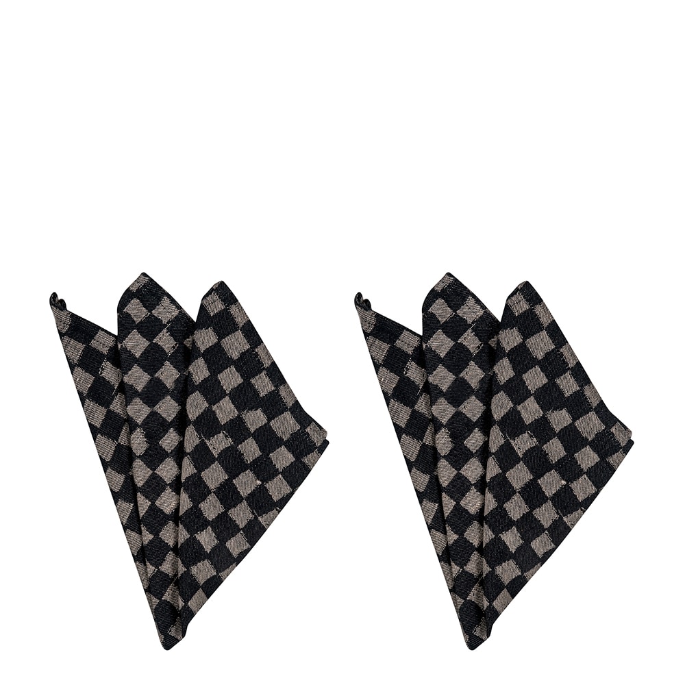 Checki Servetter 2-pack Svart Rutig