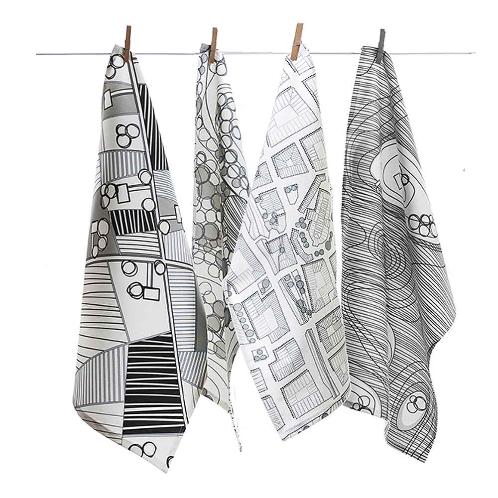 Sweden from Above Kökshandduk City 50x70 cm Grå