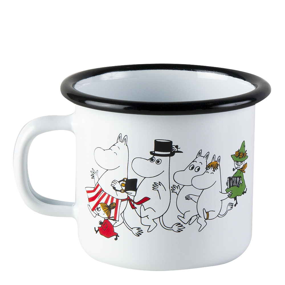 Mumin Emaljmugg Mumindalen 25 cl Vit