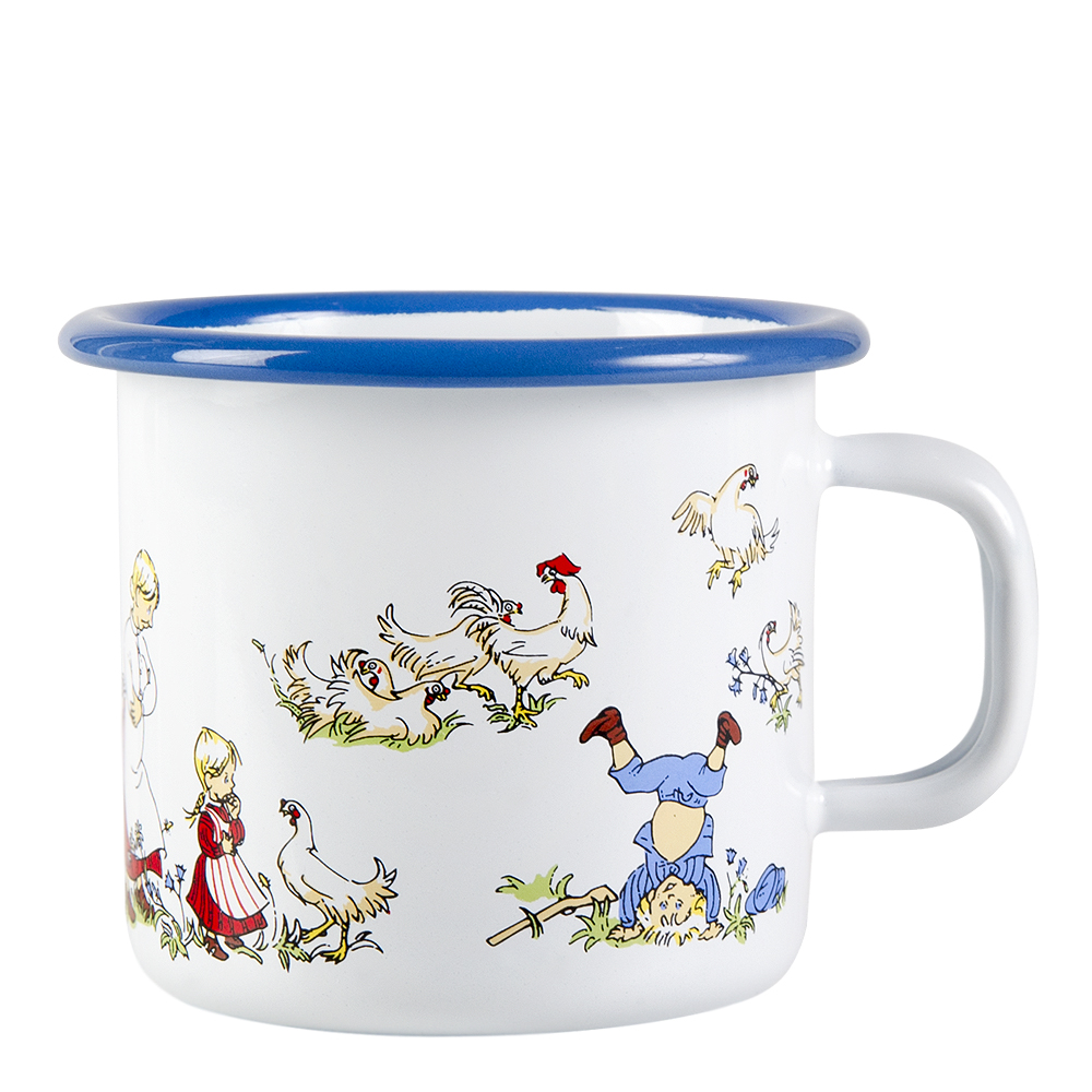 Emil i Lönneberga Emaljmugg Familjen 2,5 dl Vit