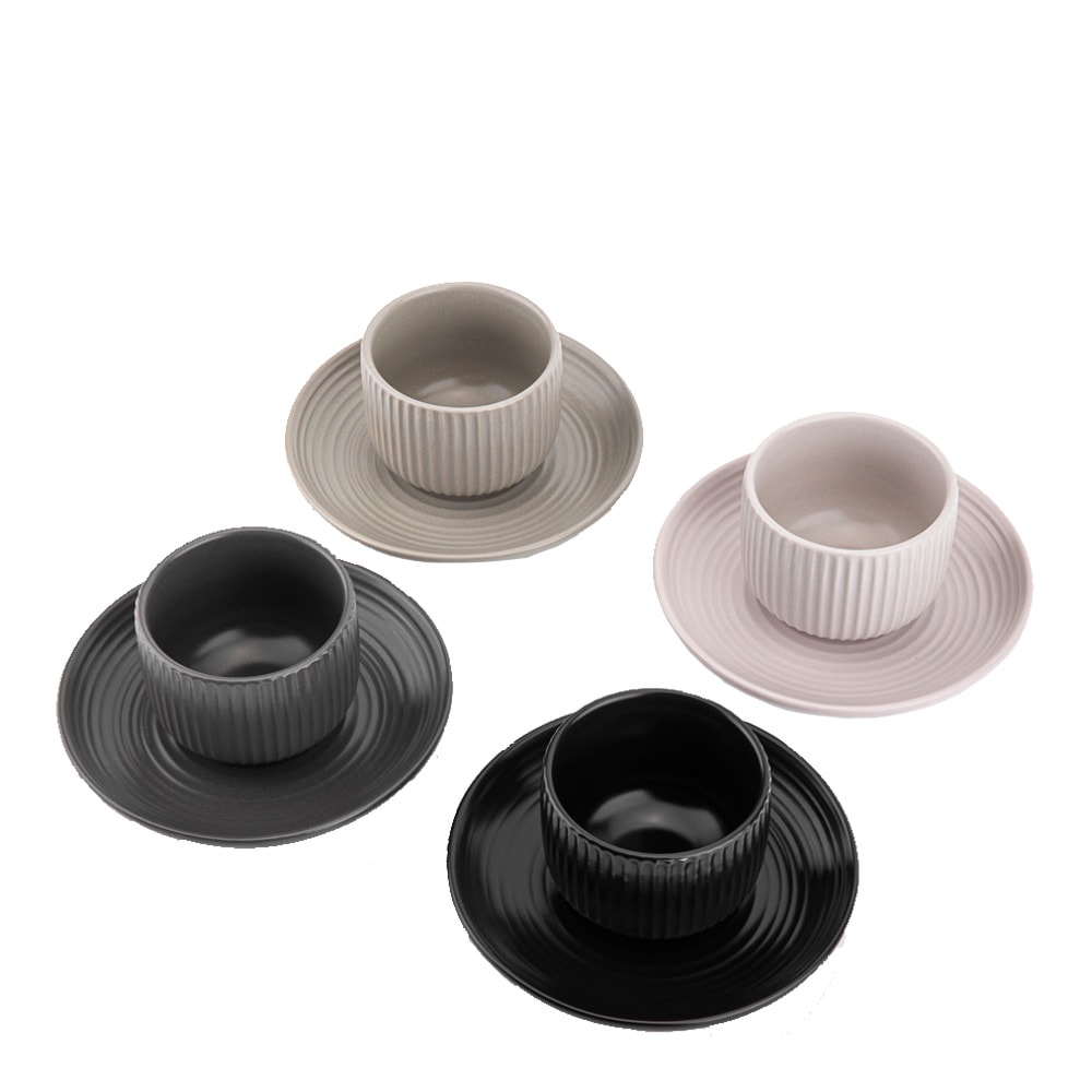 Duga Espressomugg med fat 10 cl 4-pack Multi