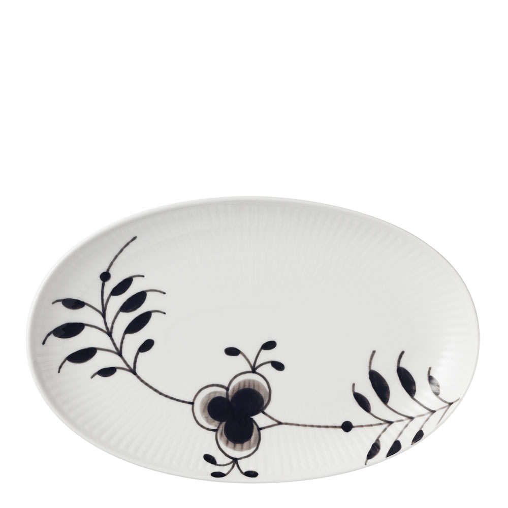 Black Fluted Mega Tallrik Oval 23 cm