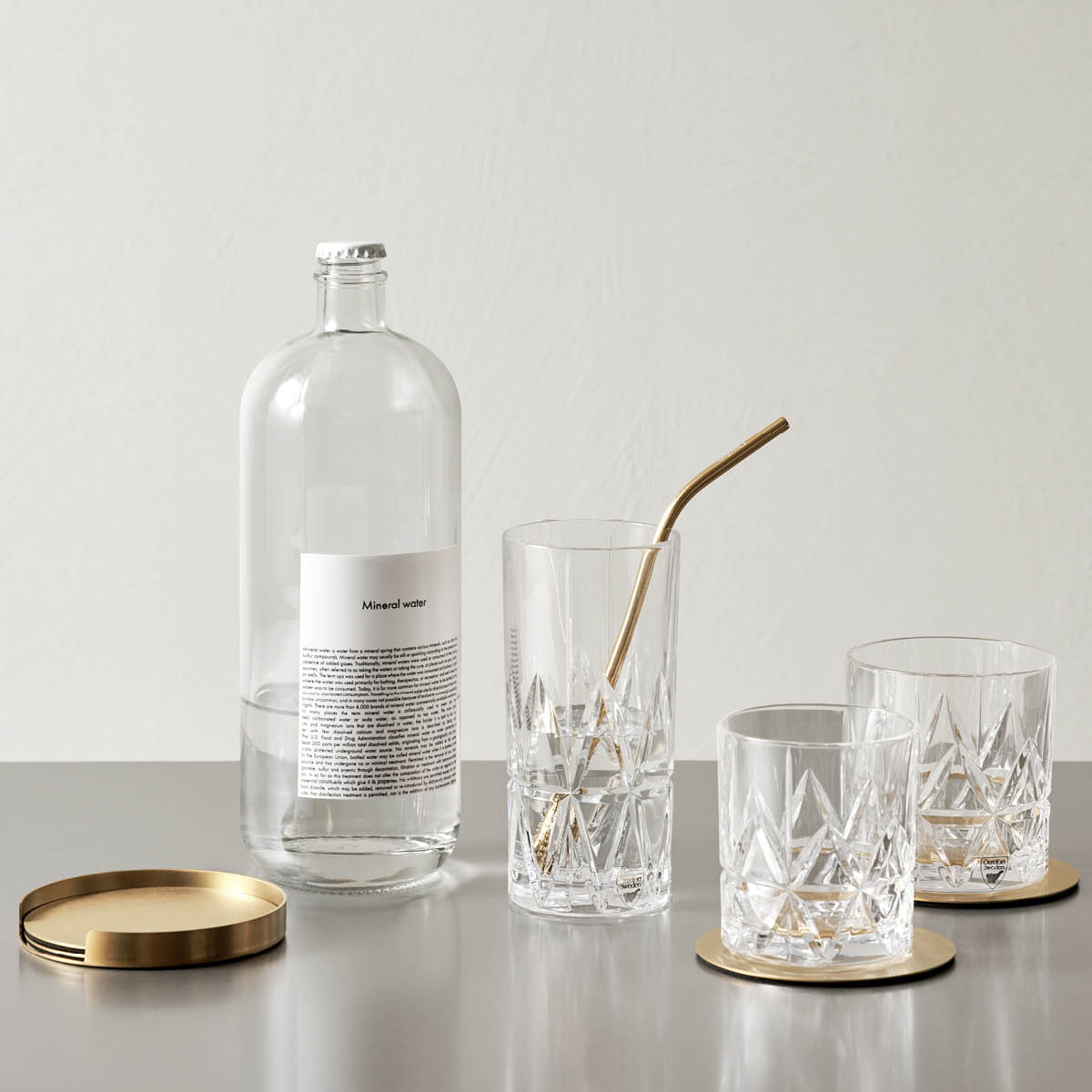 Peak Glasunderlägg 4-pack med hållare