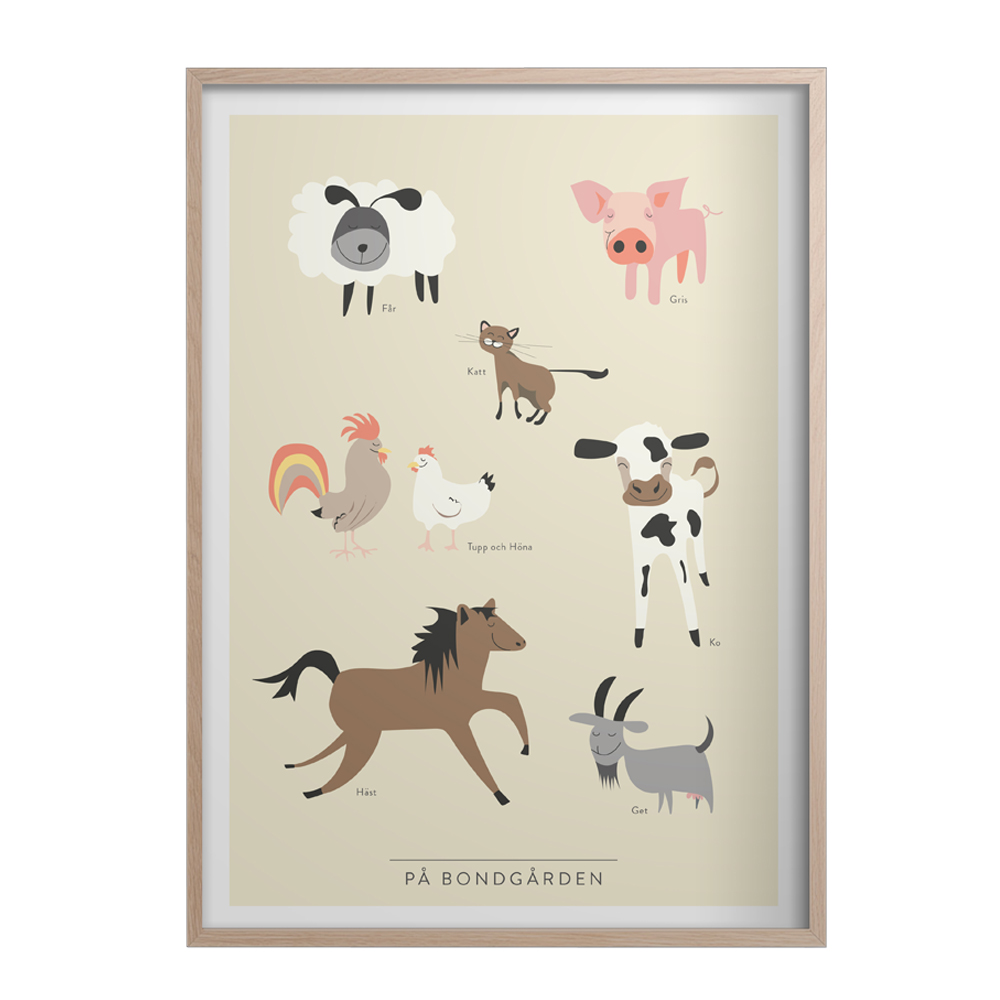 Poster 50x70 cm   På bondgården