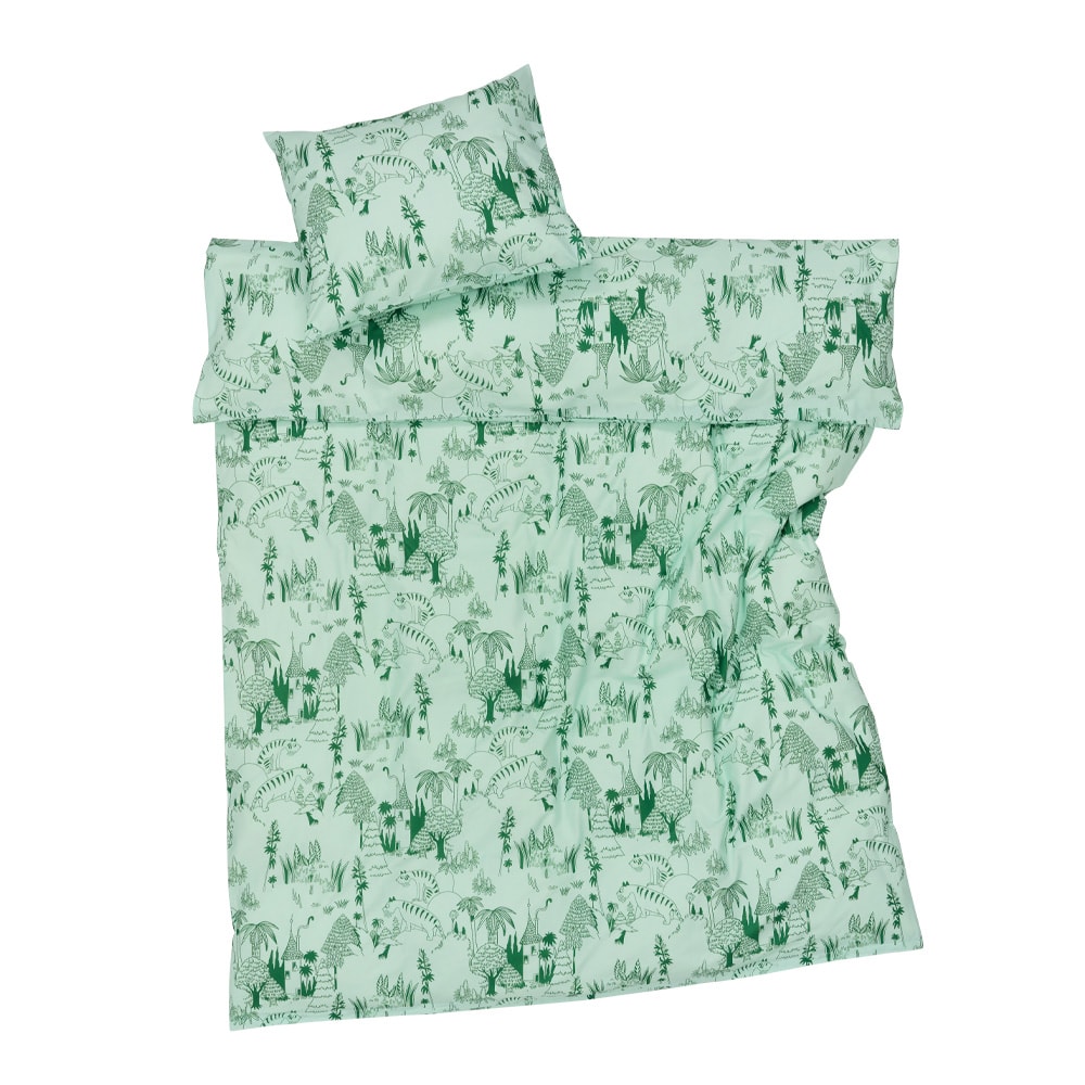 Mumin Bäddset 150x210 cm Trädgårdsfest Grön