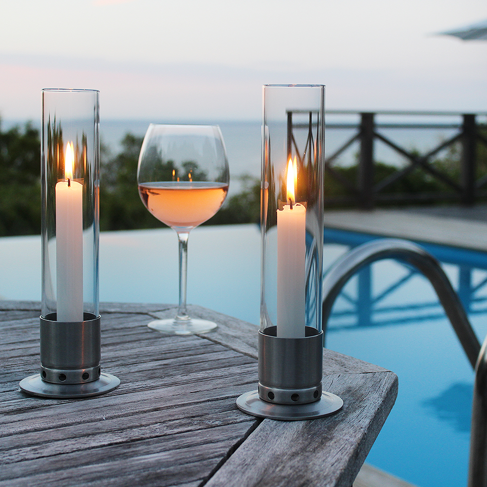 Stormljusstake 5x25 cm Rostfri borstad