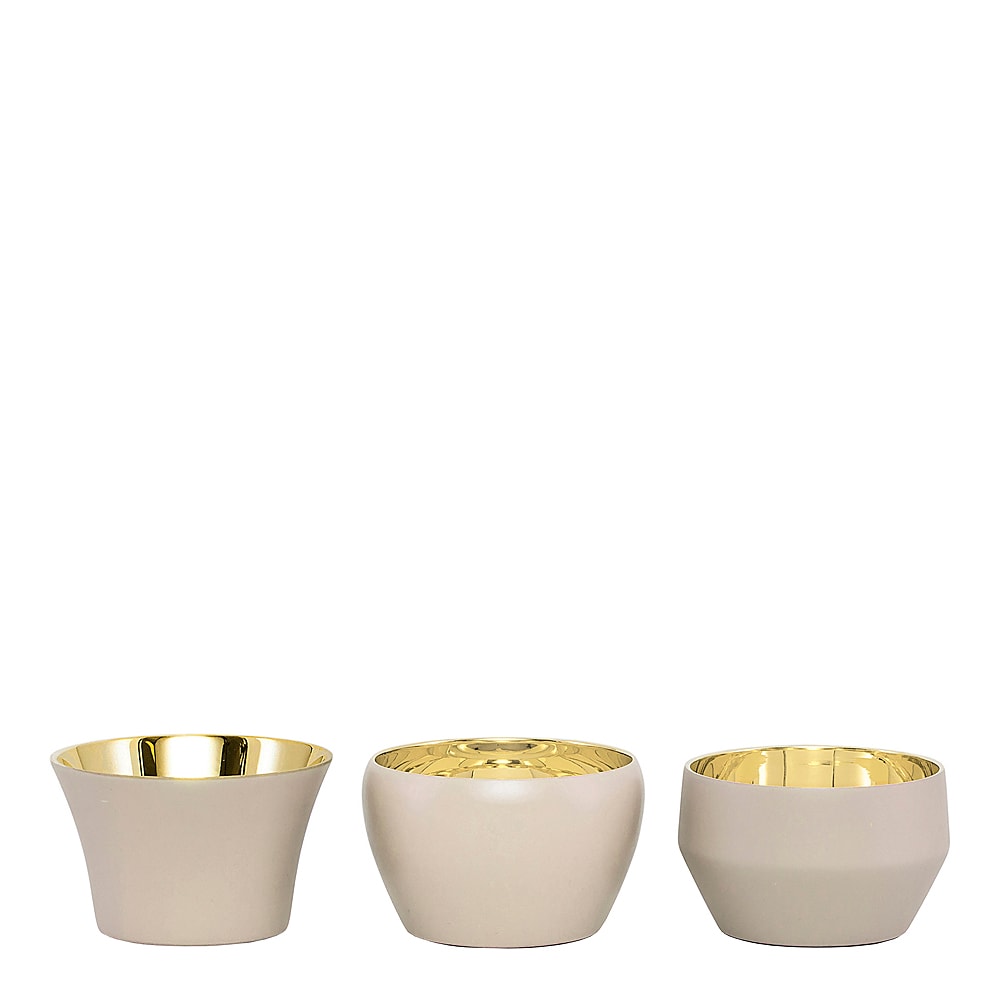 Kin Ljuslykta 3-pack Beige