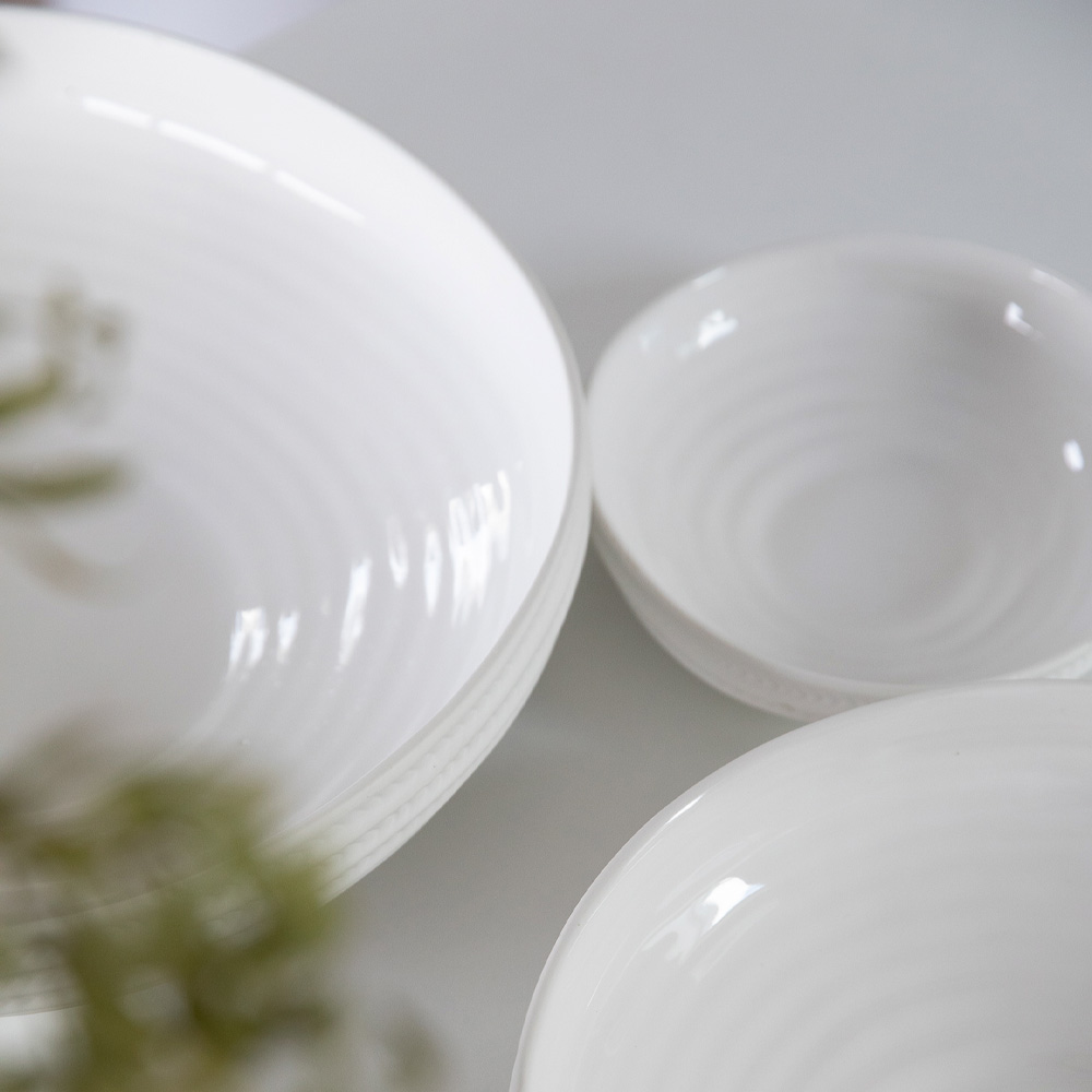 Sögne Skål Räfflad Stor 37 cm Vit