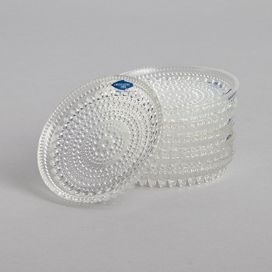 SÅLD "Kastehelmi" Glasunderlägg 6 st