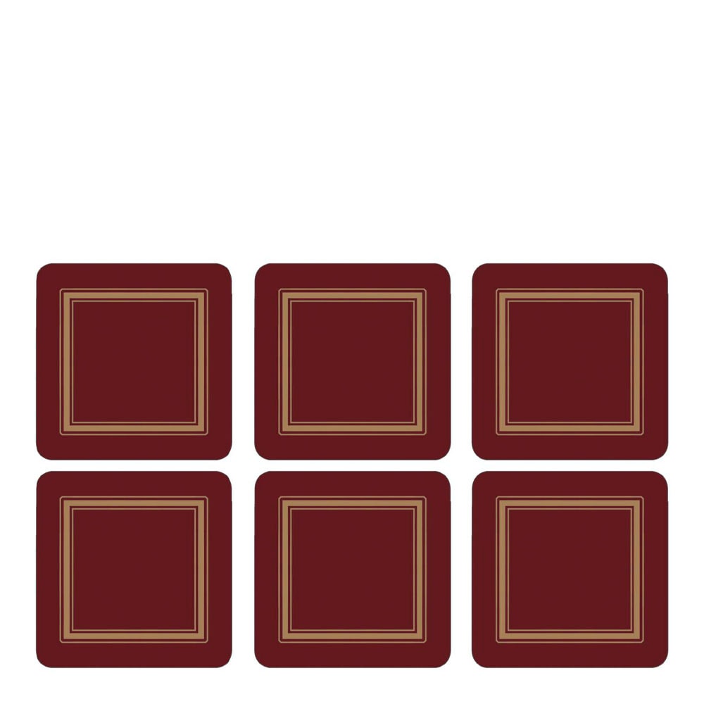 Classic Glasunderlägg 6-pack Vinröd