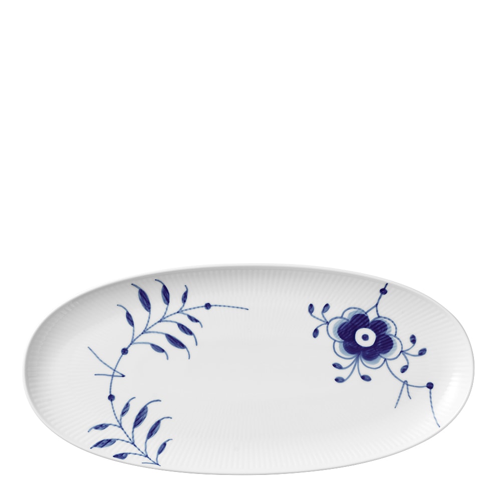 Blue Fluted Mega Fat oval 37 cm