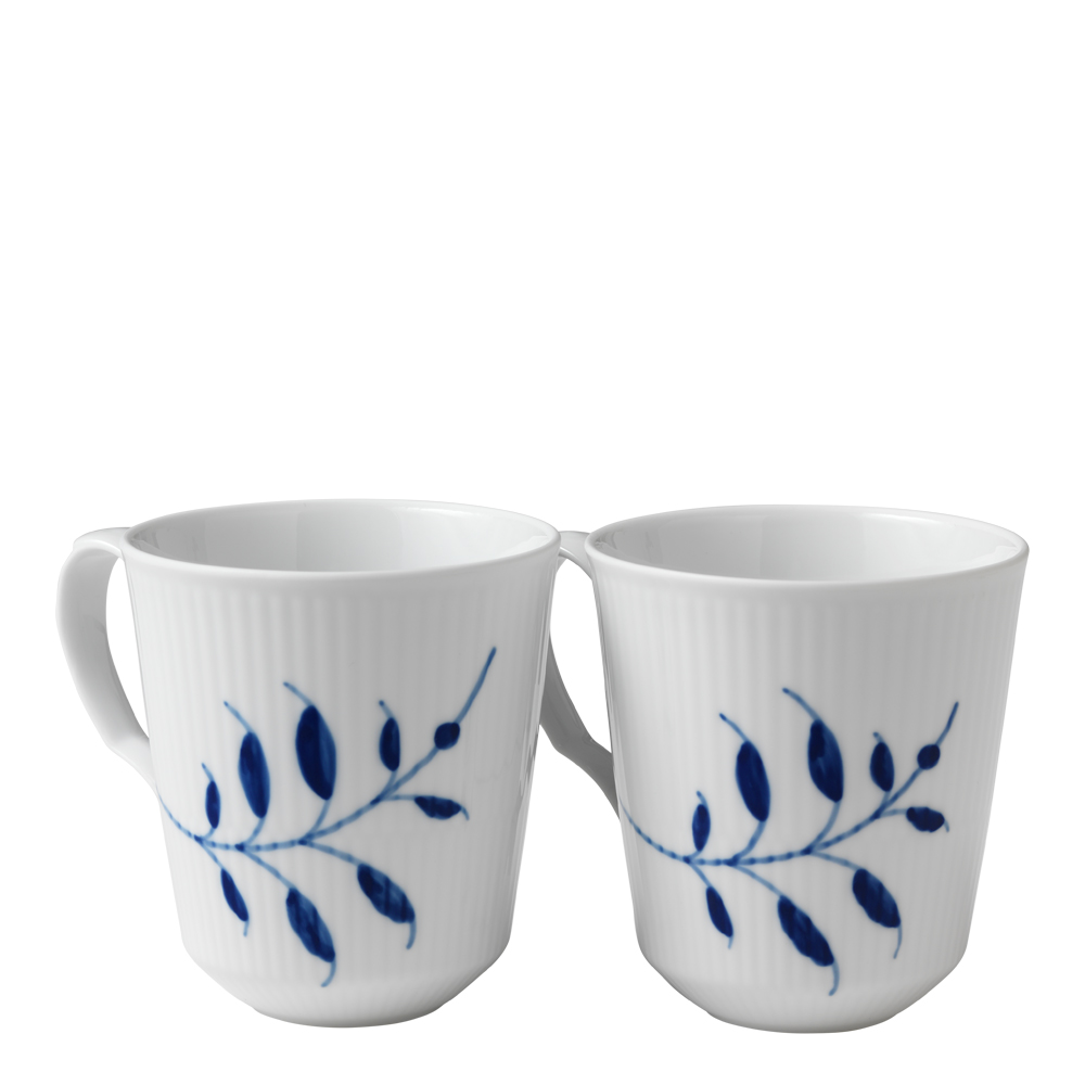 Blue Fluted Mega Mugg 37 cl 2-pack