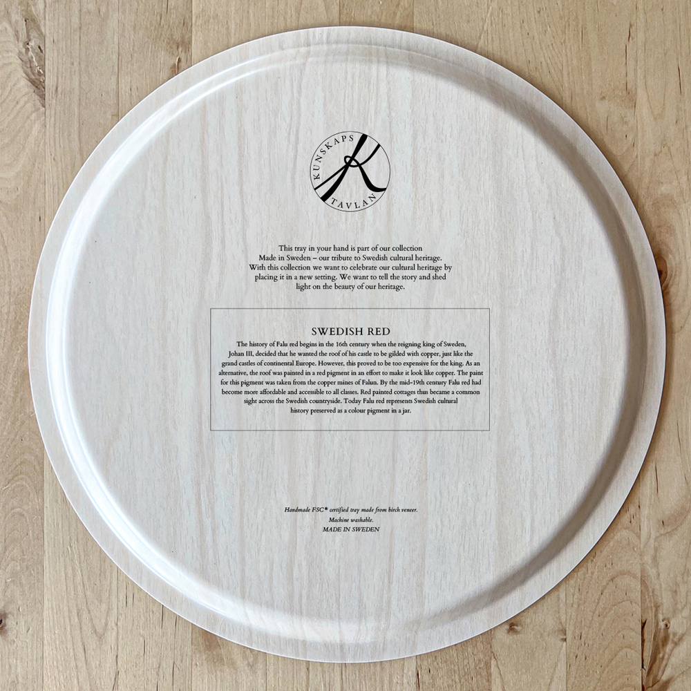 Bricka Rund 38 cm Swedish Red