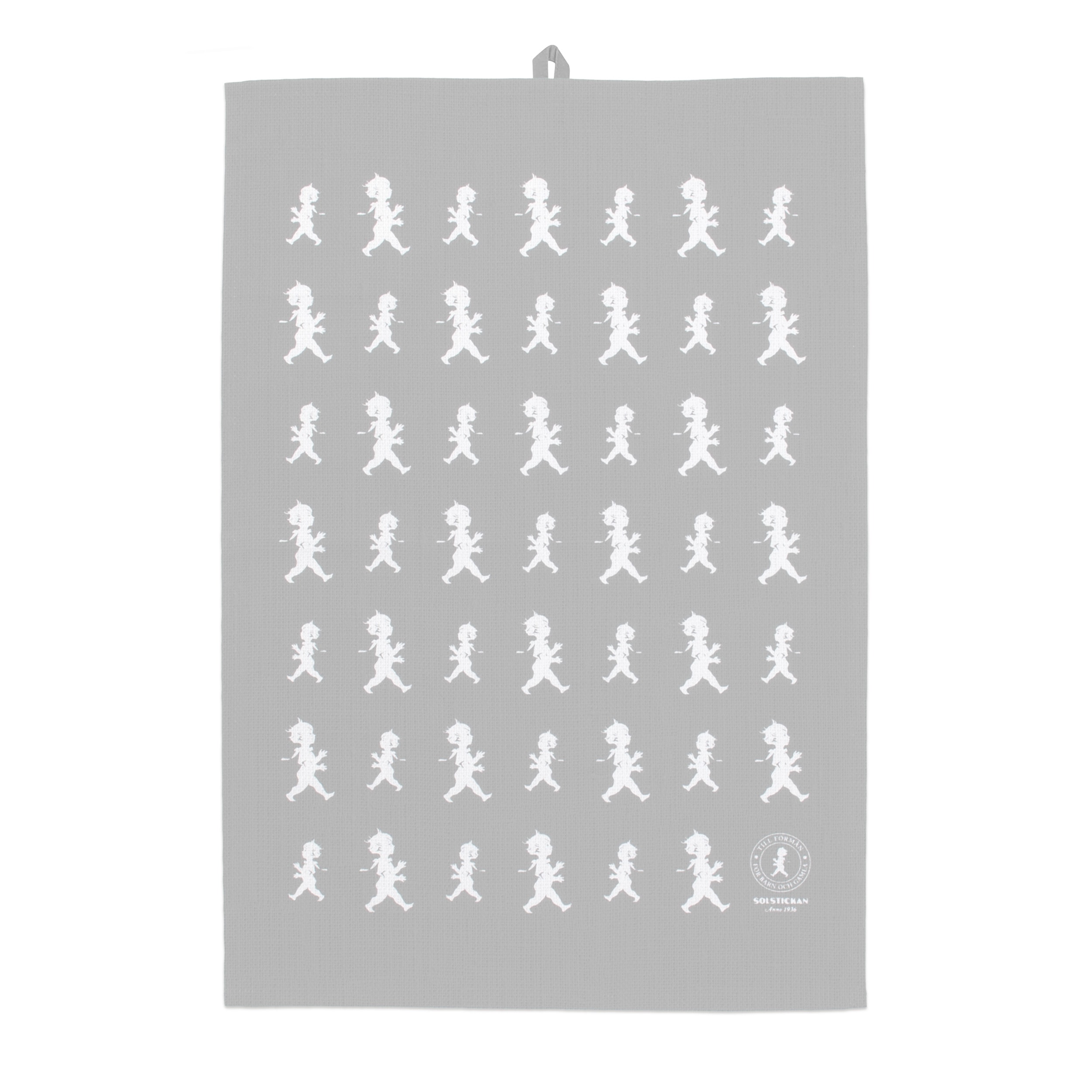 Handduk Halvlinne 50x70 cm Grå/Vit