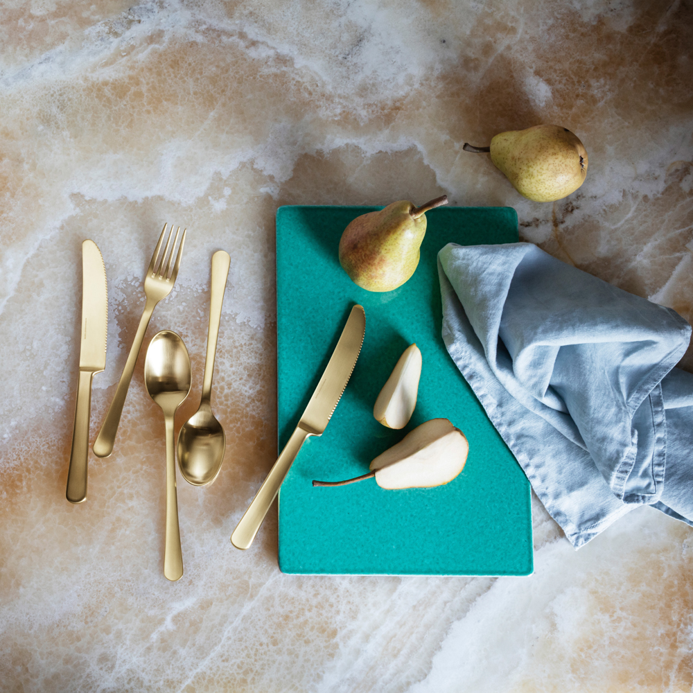 Copenhagen Bestickset Gåvoask 4 delar Matt Guld