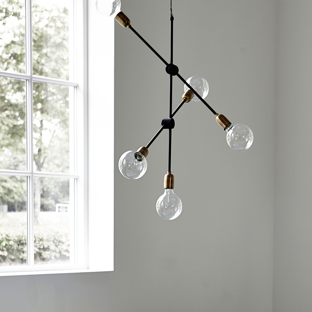 Molecular Taklampa 78 cm Svart/Mässing