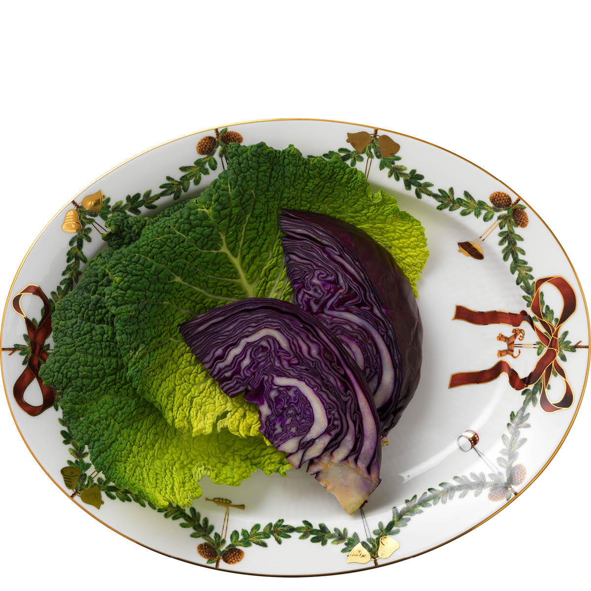 Star Fluted Christmas Serveringsfat Ovalt 37 cm