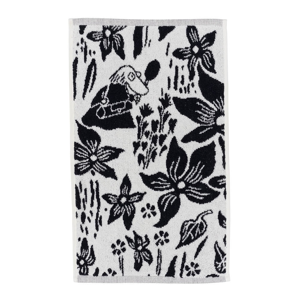 Mumin Handduk 30x50 cm Lilja Svart/Vit