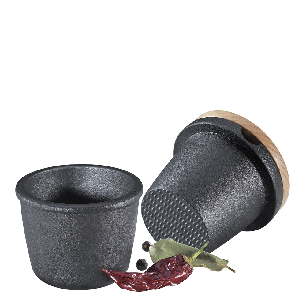 Mortel / Burk med trälock 2-pack