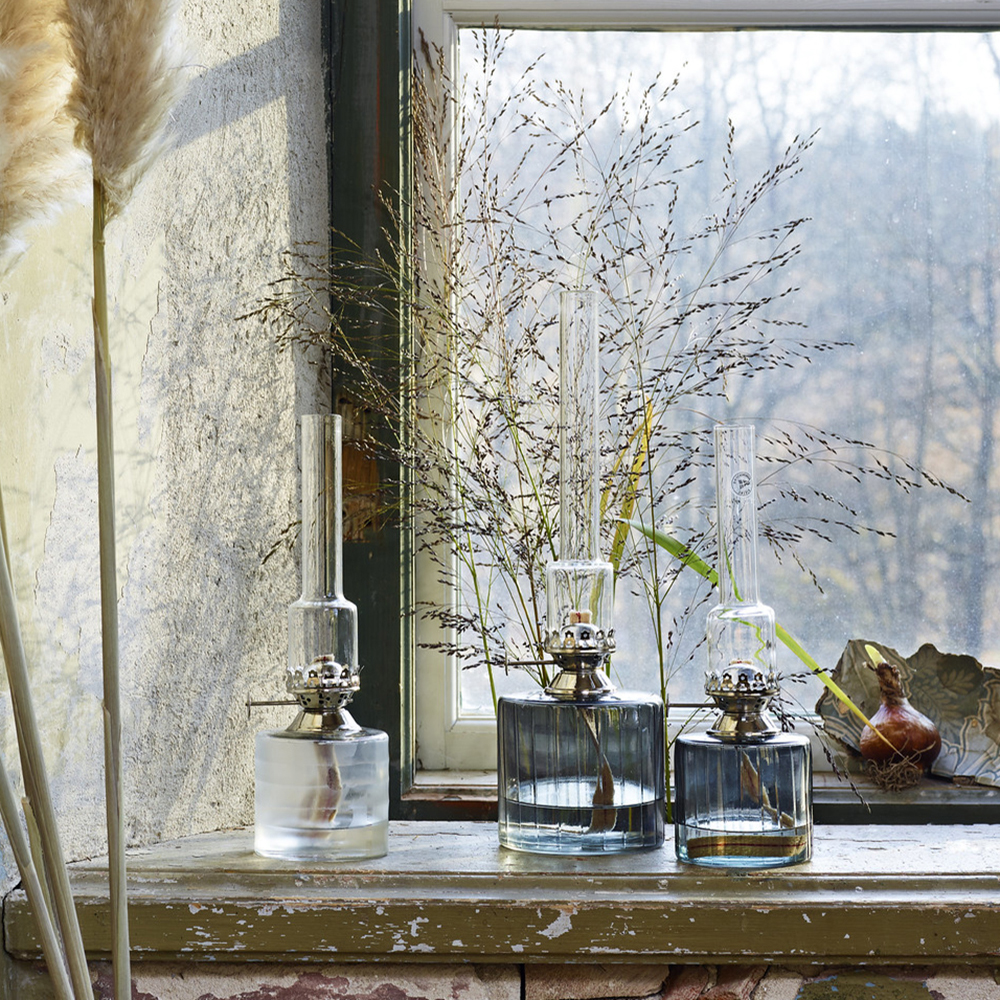 Fotogenlampa Rak Liten Glas Frostat