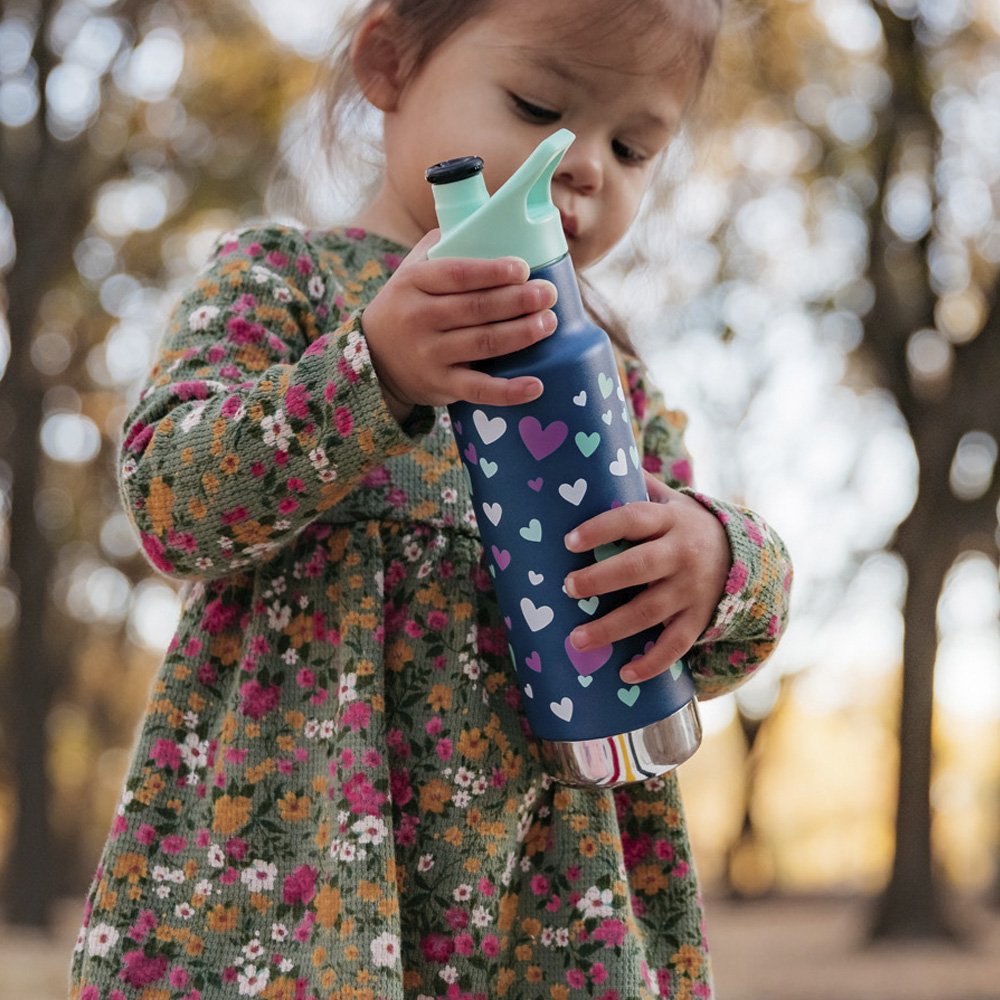 Kid Classic Narrow Termosflaska 35,5 cl Navy Hearts