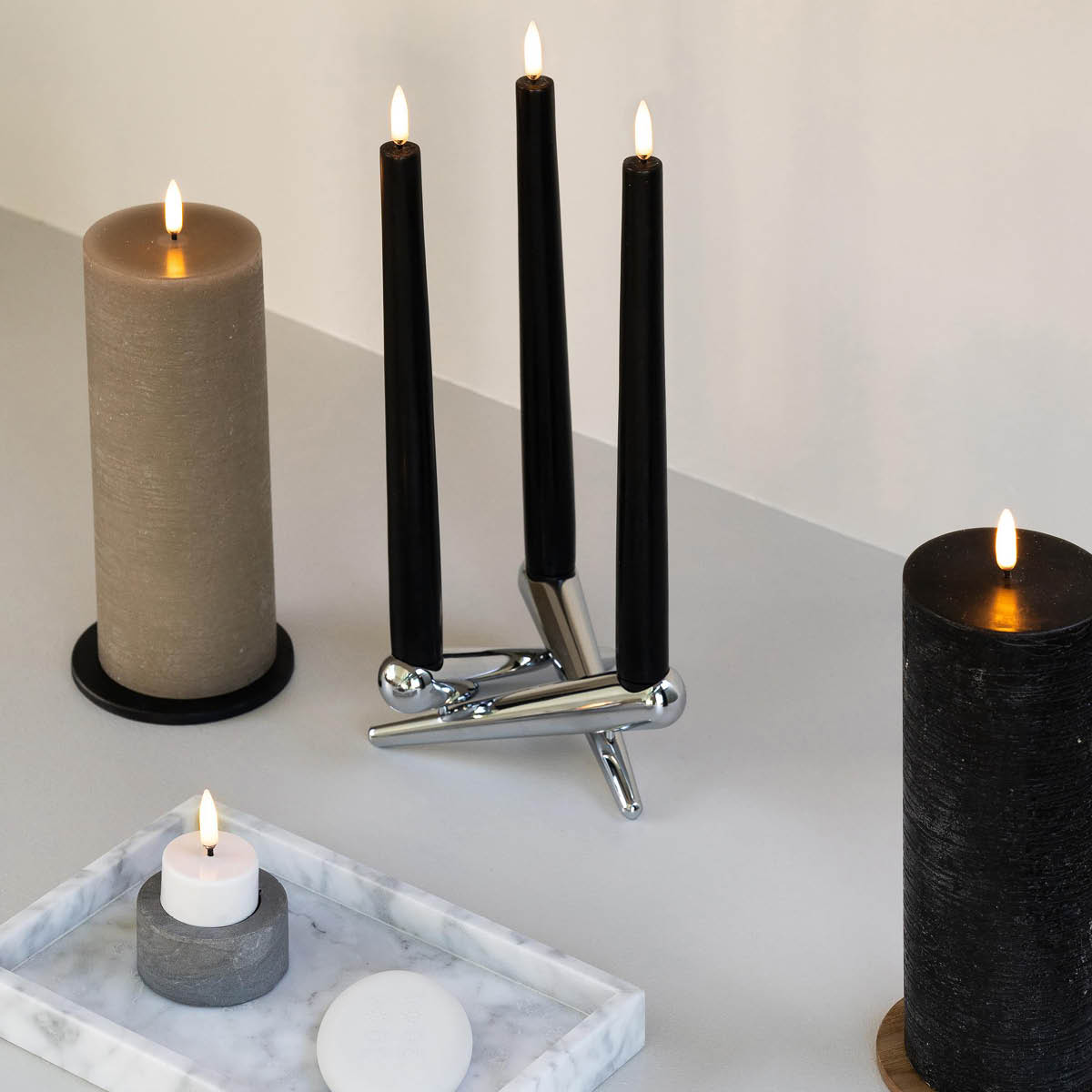 Led Kronljus 25 cm 2-pack Svart