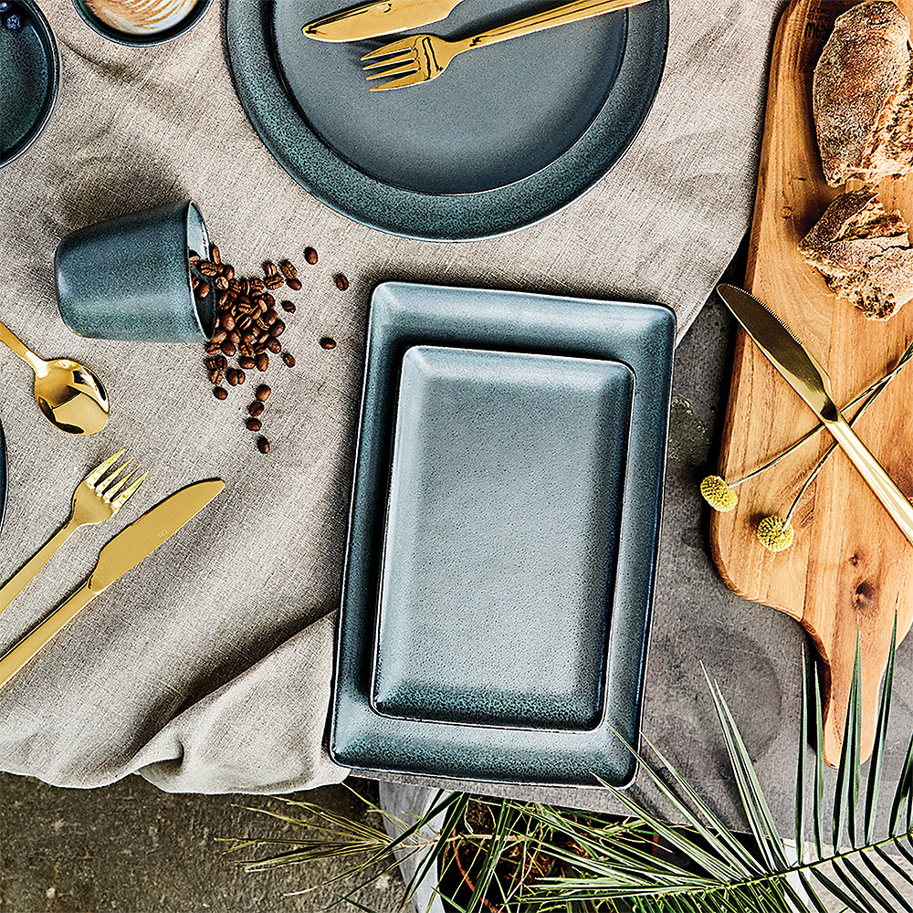 Raw Tallrik rektangulär 31,5x20 cm Northern Green