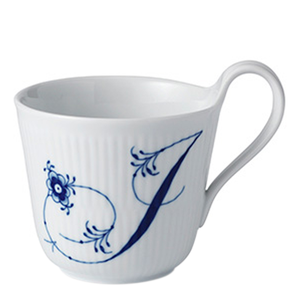 Blue Fluted Pl Alphabet Mugg 33 cl I