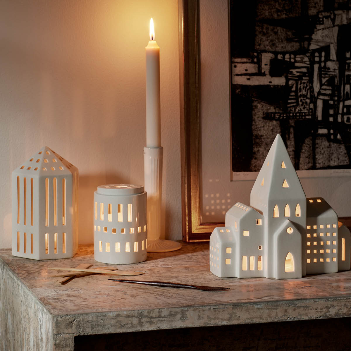 Urbania Ljuslykta Little Tower 11,5 cm Vit