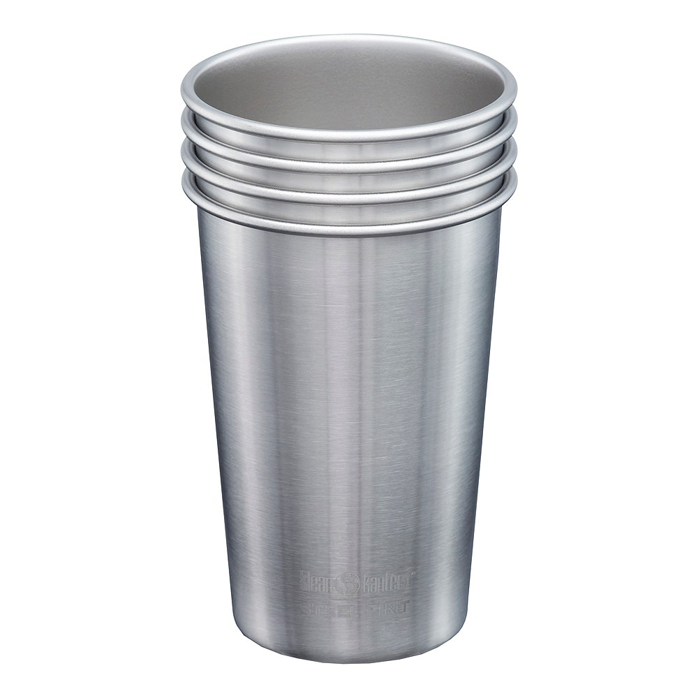 Steel Pint Mugg 473 ml 4-pack Borstat stål